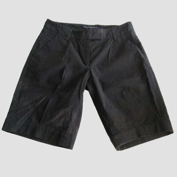French Connection Bermuda shorts Linen Cotton Blend Black size 2  XS - Picture 1 of 10